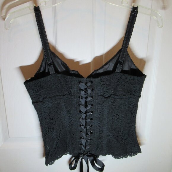 Blacklist Lip Service Lace Crochet Corset Lacing Witchy Goth Rare Top Bustier - Picture 3 of 16